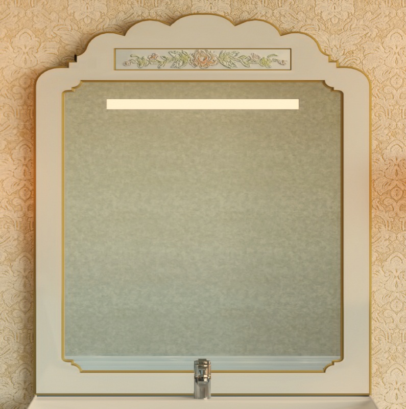 Зеркало Misty Milano 90 бежевый патина/декор