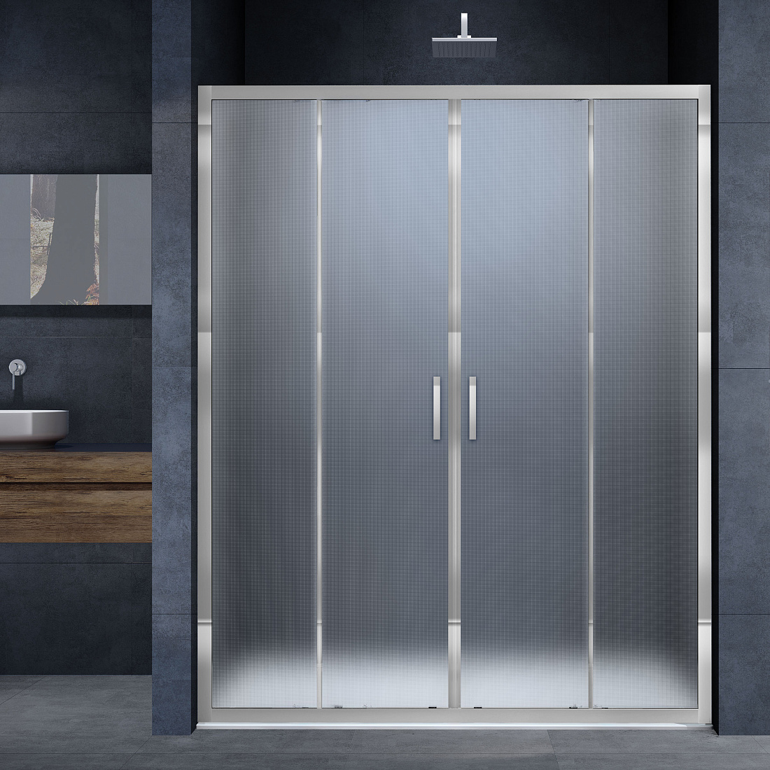 Душевая дверь в нишу Vincea Alpha VDS-3AL2170MT профиль хром, стекло текстурное