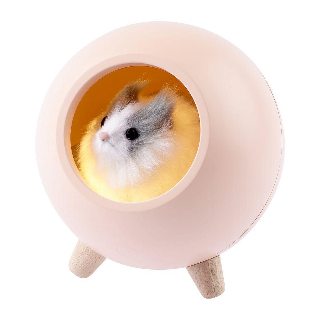 Светильник-ночник ЭРА Хомяк розовый NLED-468-1W-P