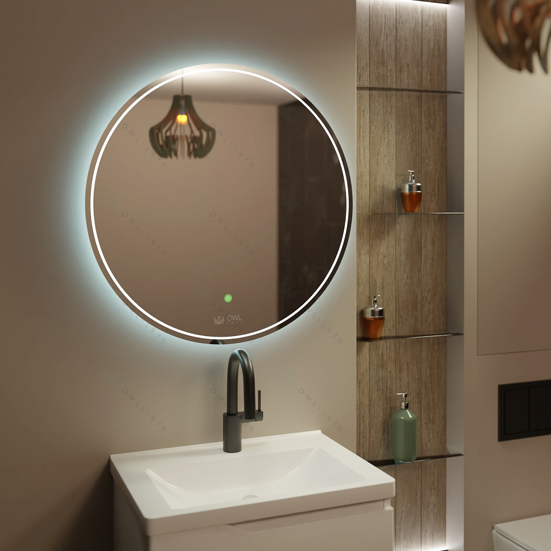 Зеркало Owl 1975 Skagern D800 LED с подсветкой и сенсором