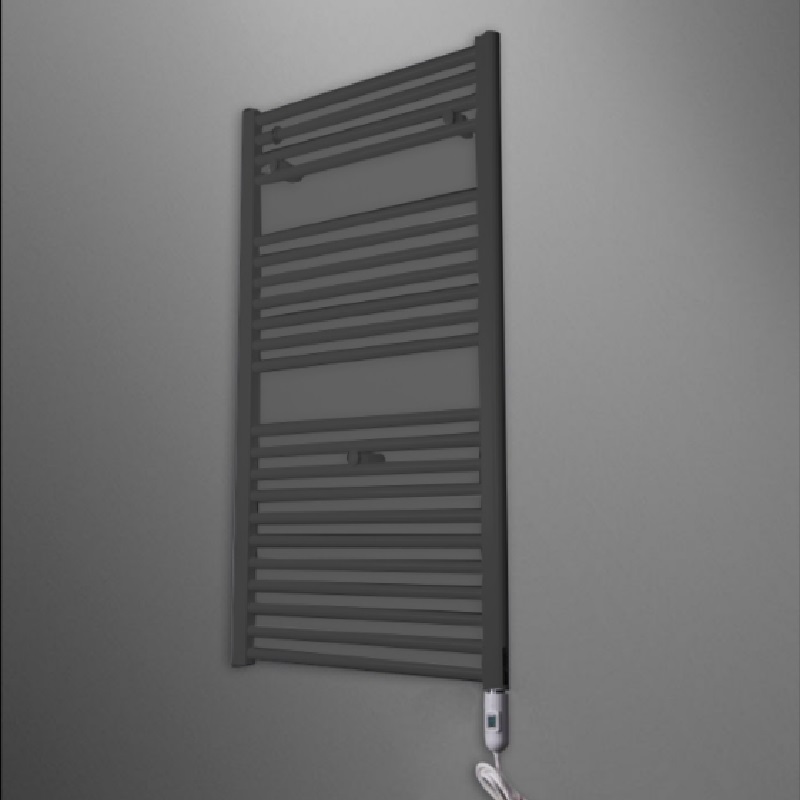 Электрический полотенцесушитель Irsap Ares 58х111,8 с выключателем, черный матовый