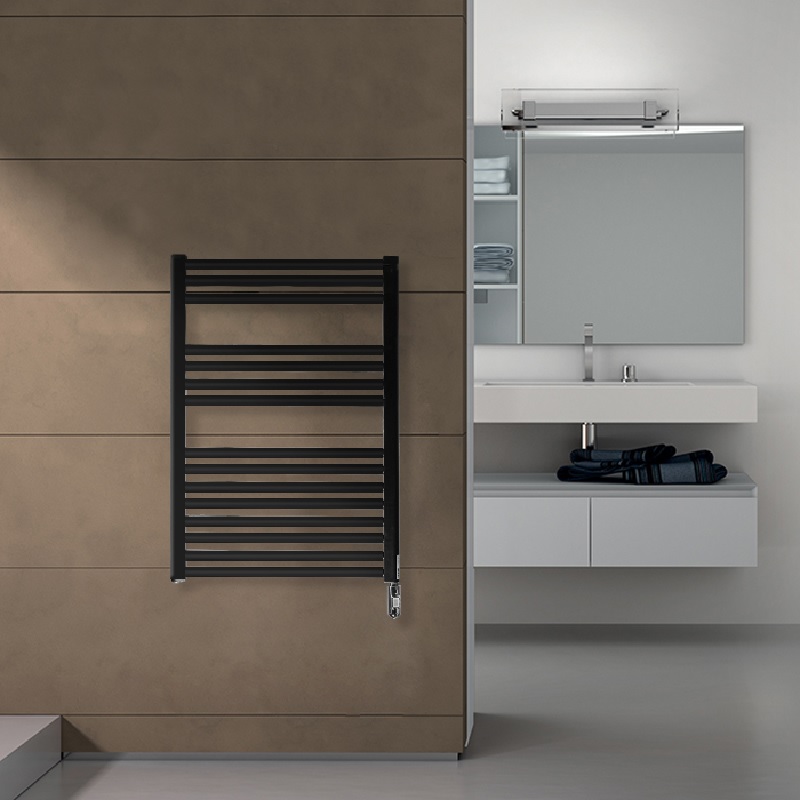 Электрический полотенцесушитель Irsap Ares 58х81,8 с выключателем, черный матовый