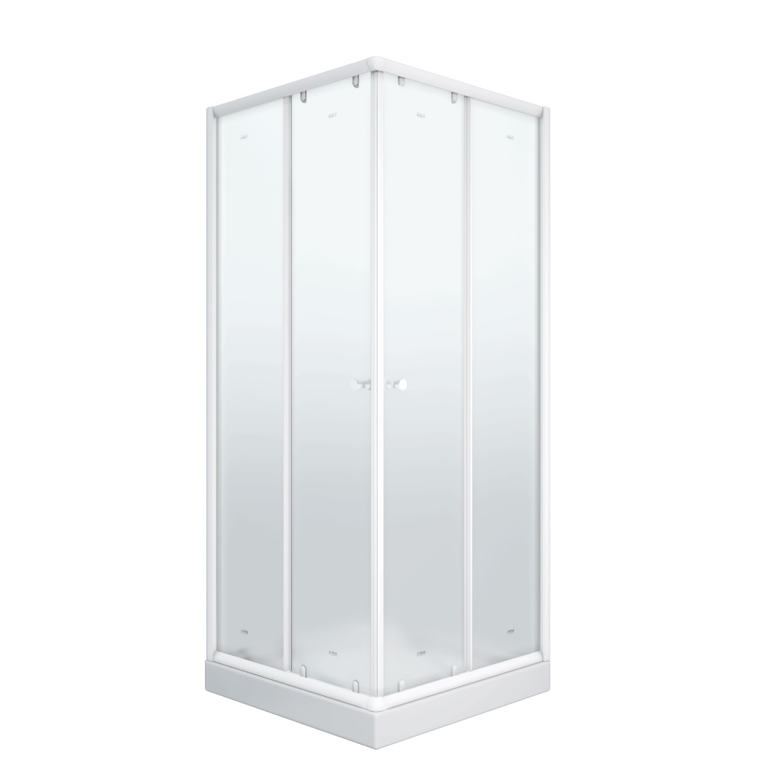Душевой уголок Parly ZFQ81 80х80 с поддоном, профиль белый, стекло матовое