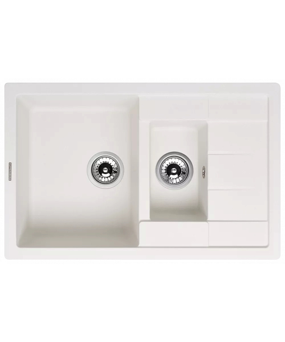 Мойка кухонная Kuppersberg Modena 1,5B1D White Alabas встраиваемая