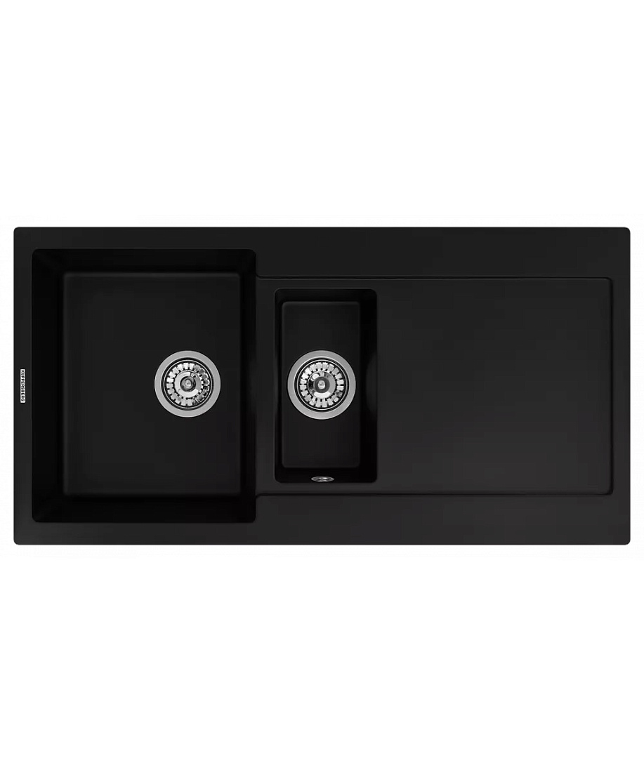 Мойка кухонная Kuppersberg Modena 1,5B2D Black Metalic встраиваемая