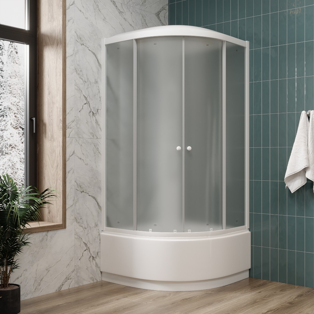 Душевая кабина Parly EF921 90х90 профиль белый, стекло матовое