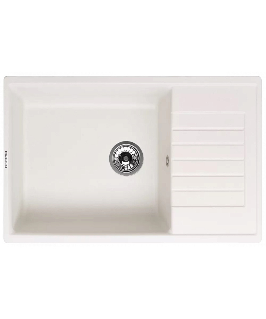 Мойка кухонная Kuppersberg Roys 1B1D White Alabas встраиваемая