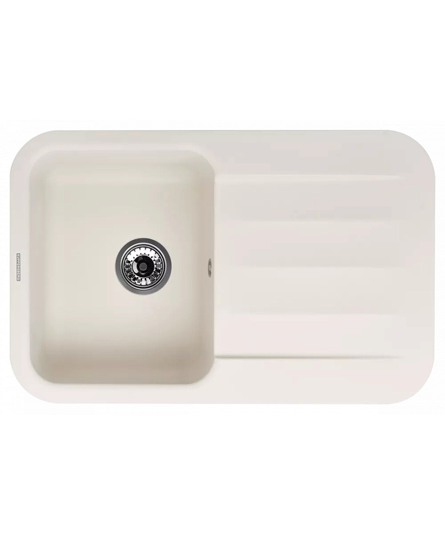 Мойка кухонная Kuppersberg Lira 1B1D White встраиваемая