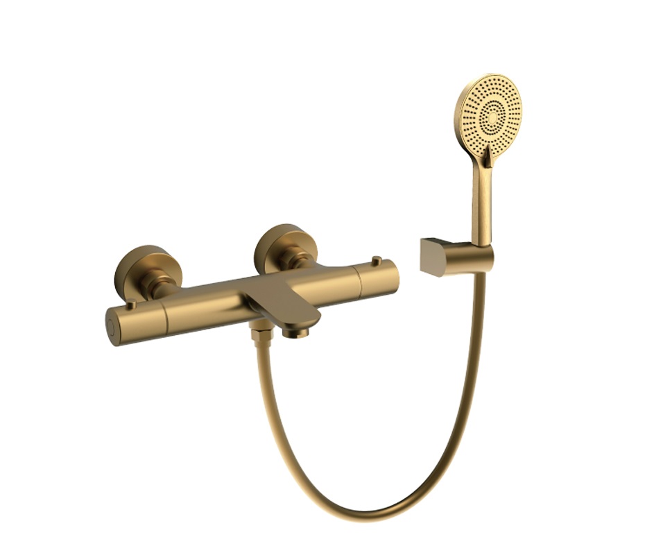 Смеситель для ванны с душем Raiber Graceful RPG-008 термостатический, золото