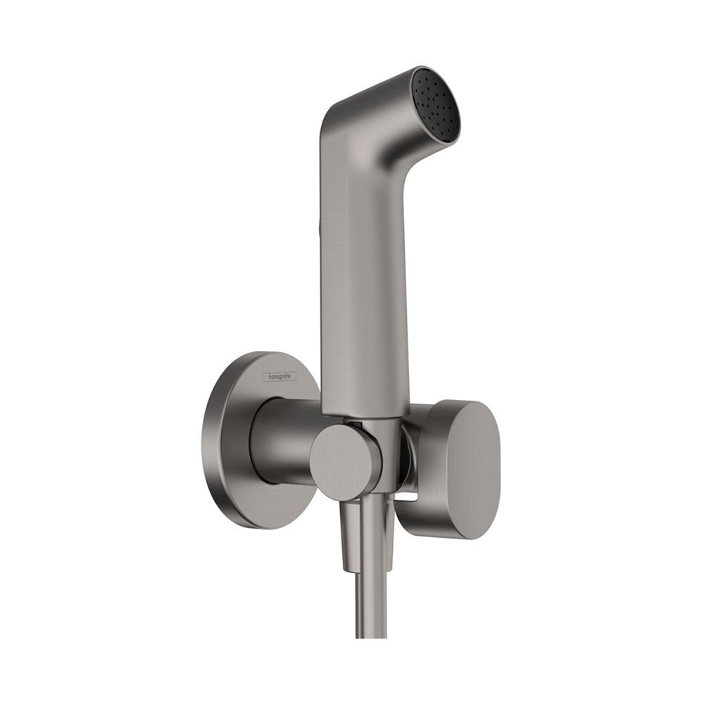 Гигиенический душ Hansgrohe Bidette S 1jet 29232340 со смесителем, шлифованный черный хром