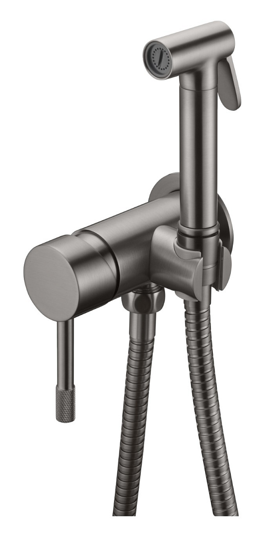 Гигиенический душ Boheme Uno 467-GM со смесителем, оружейная сталь матовая