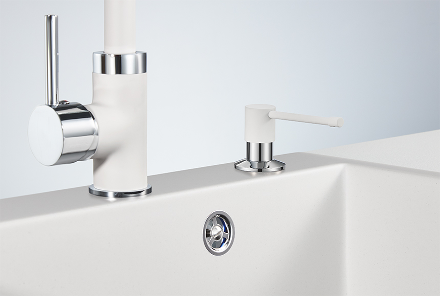 Дозатор Granula 05 D для жидкого мыла встроенный, арктик (белый)