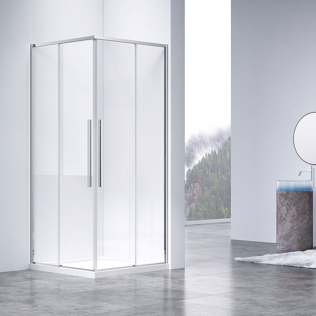Душевой уголок Vincea Slim-N VSS-4SN900CL 90х90 хром, стекло прозрачное
