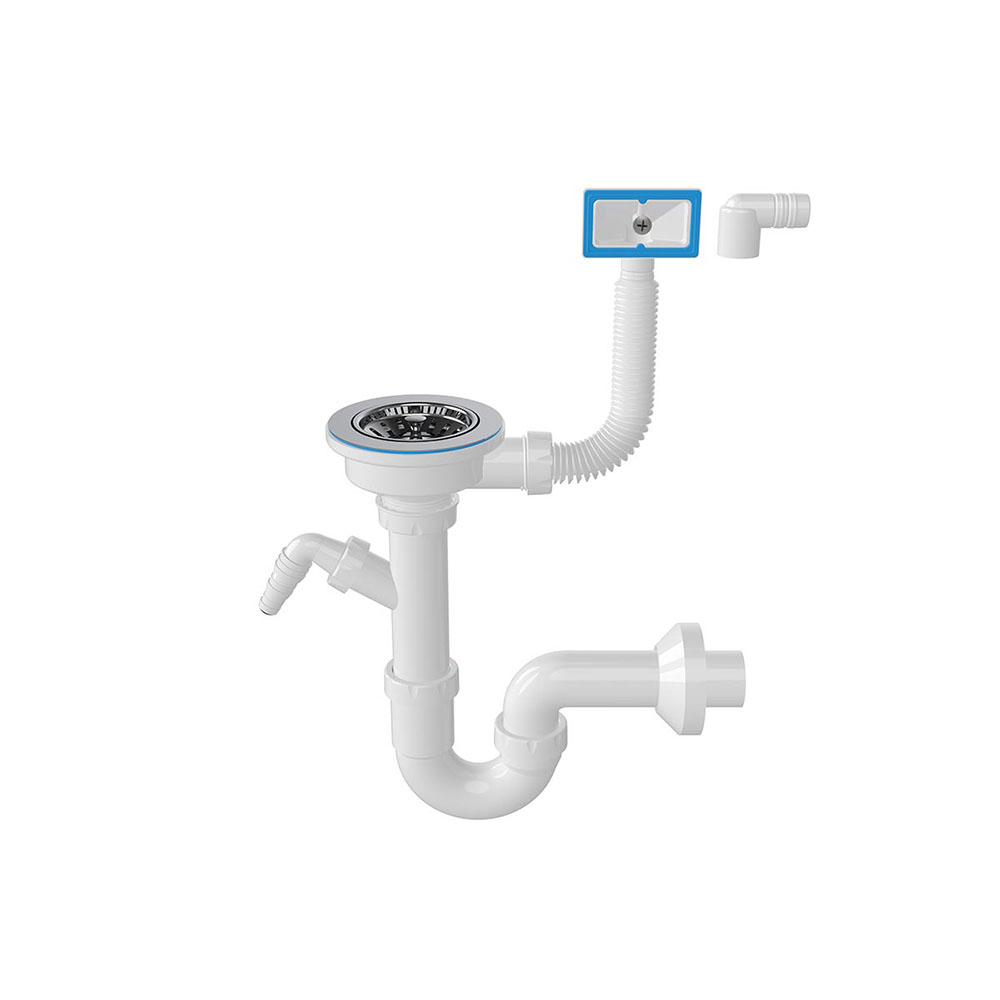 Сифон для мойки Nova NV1148 прямоточный, с отводом для стиральной машины