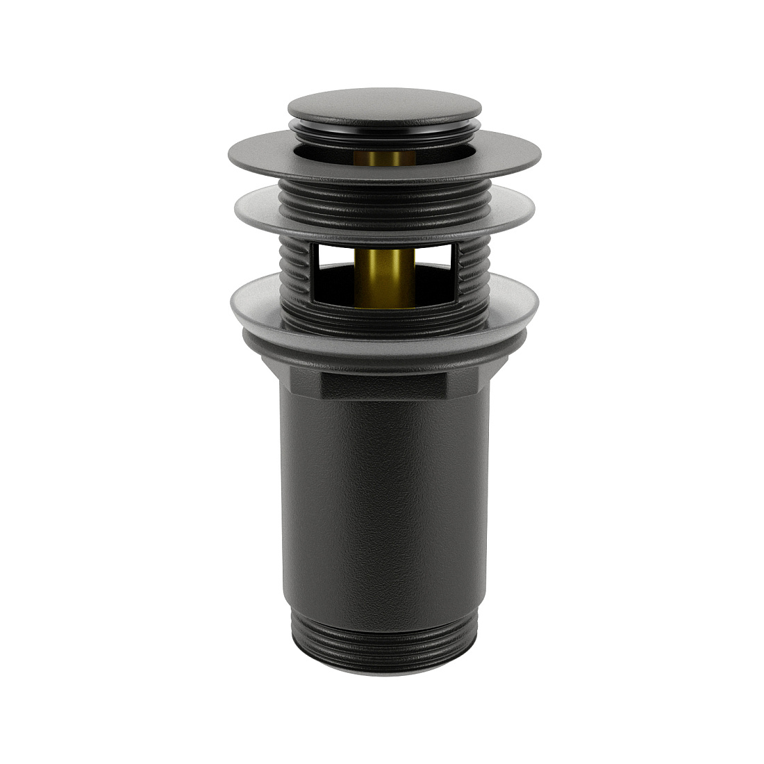Донный клапан для раковины Wellsee Drainage System 182130000 клик-клак, черный, с переливом