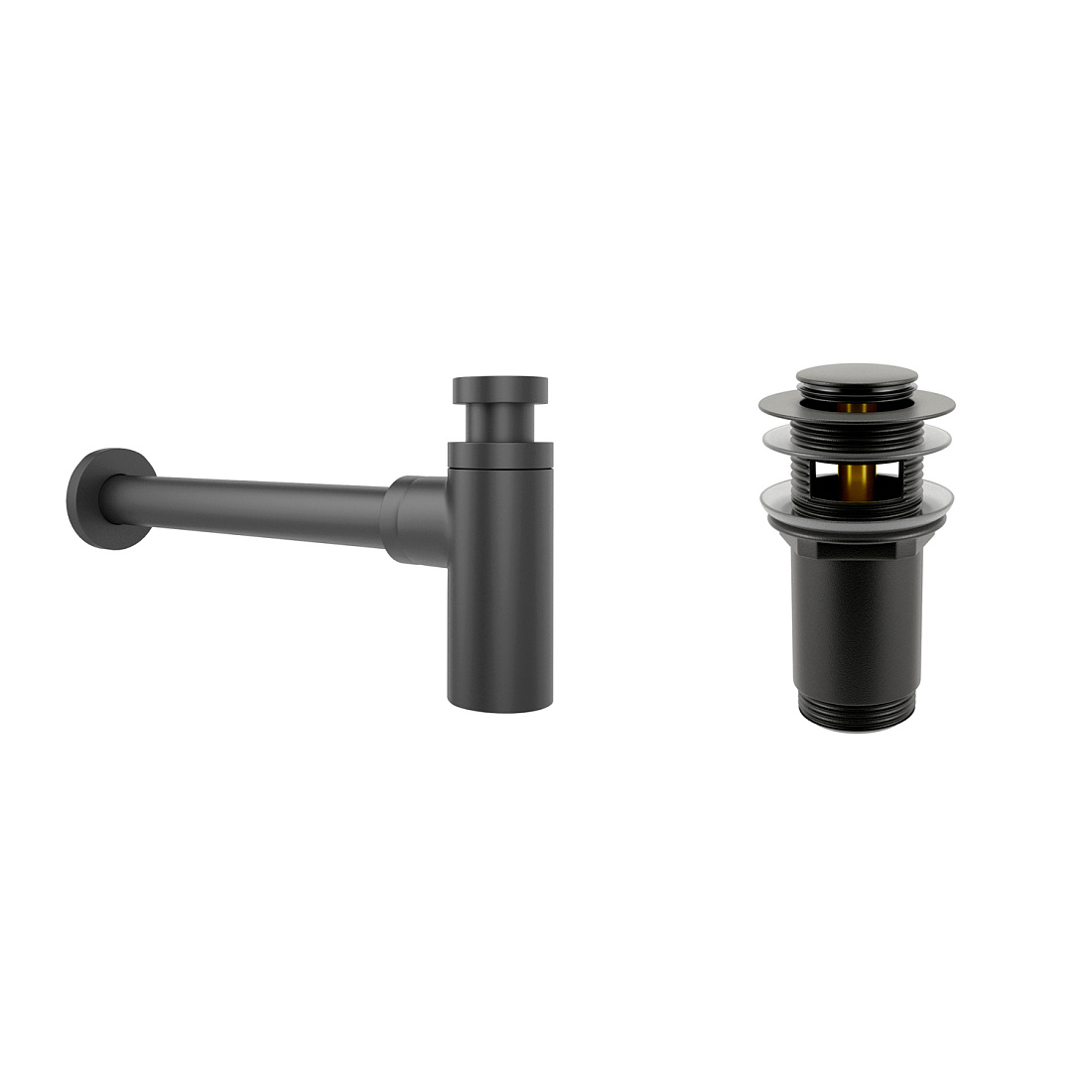 Акционный набор 2 в 1 Wellsee Drainage System 182105001, сифон для раковины, донный клапан, матовый