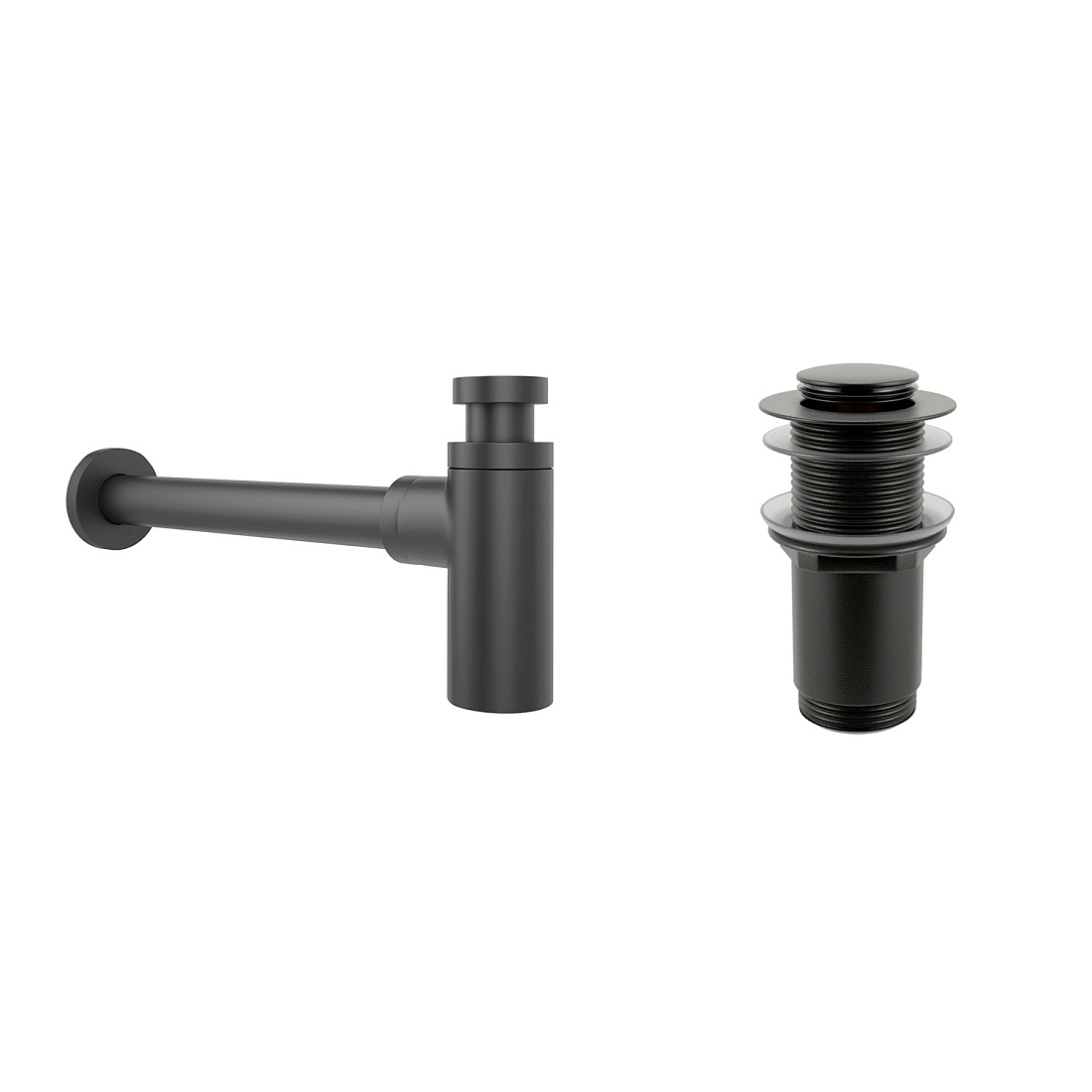 Акционный набор 2 в 1 Wellsee Drainage System 182105002, сифон для раковины, донный клапан, матовый