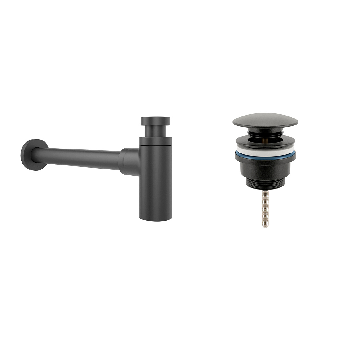 Акционный набор 2 в 1 Wellsee Drainage System 182105003, сифон для раковины, донный клапан, матовый