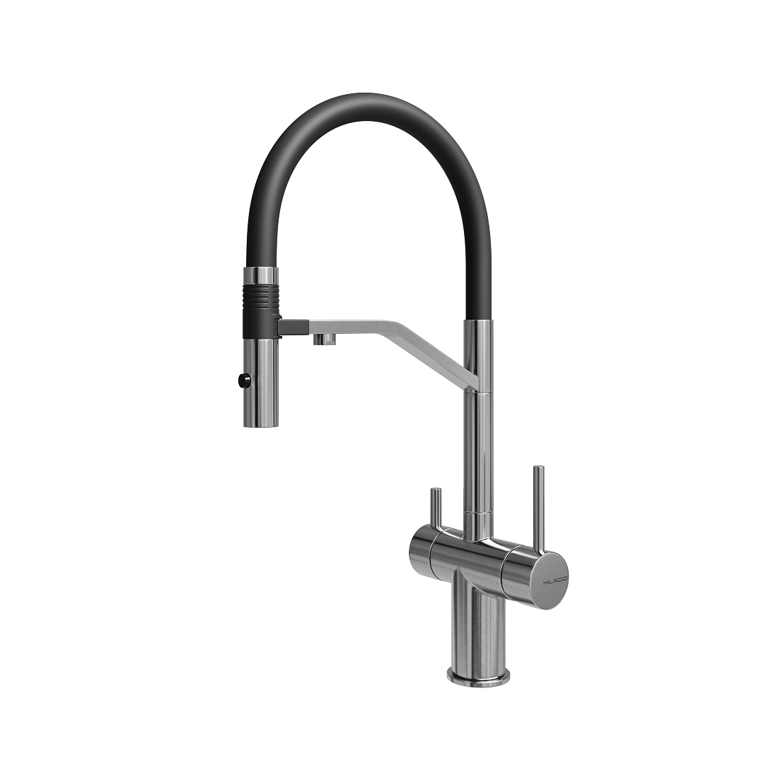 Смеситель для кухонной мойки Milacio Ultra MCU.557.SS с гибким изливом, нержавеющая сталь