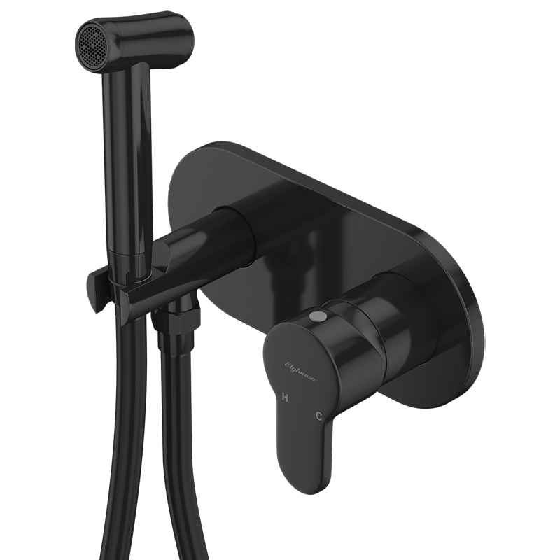 Гигиенический душ Elghansa 15R0883-Black (Set-84) встраиваемый, черный