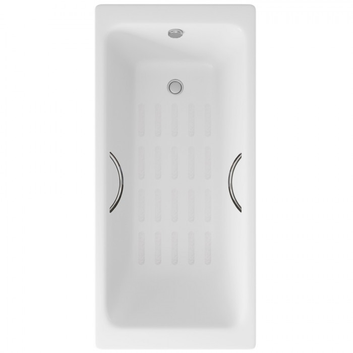Чугунная ванна Delice Parallel Comfort DLR220505R-AS 170x70 с ручками и антискользящим покрытием, без ножек