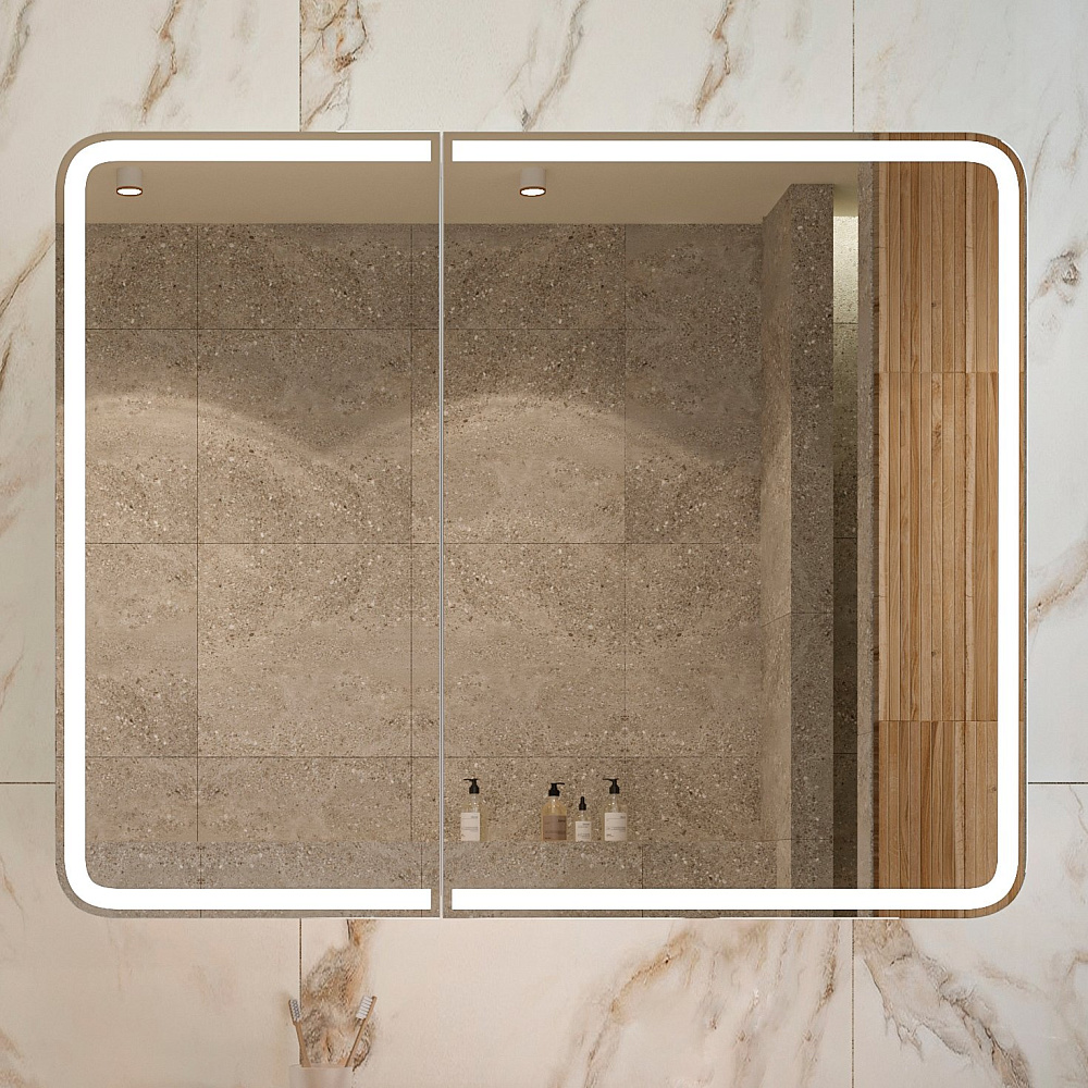 Зеркало-шкаф STWORKI Ольборг 100 с подстветкой, белый