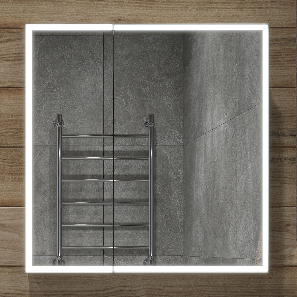 Зеркало-шкаф STWORKI Стокгольм 80 с подстветкой, белый