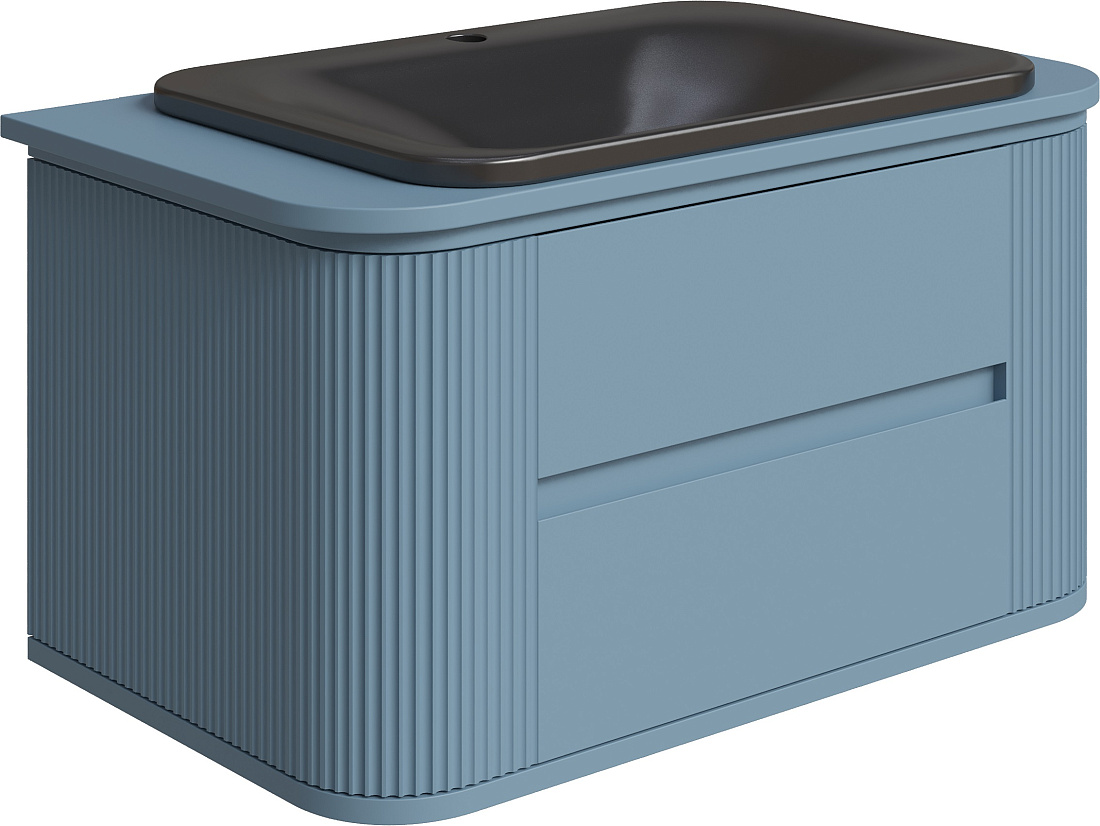 Тумба с раковиной Belinza Calvin 82 подвесная, ледяная синева