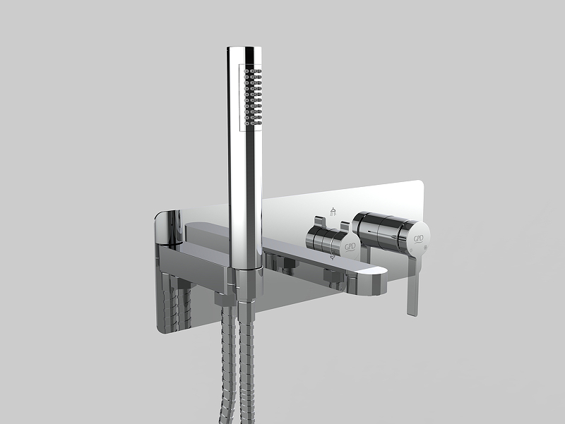 Набор GPD смеситель Gildo Colored MKA165 + верхний душ + кронштейн для верхнего душа