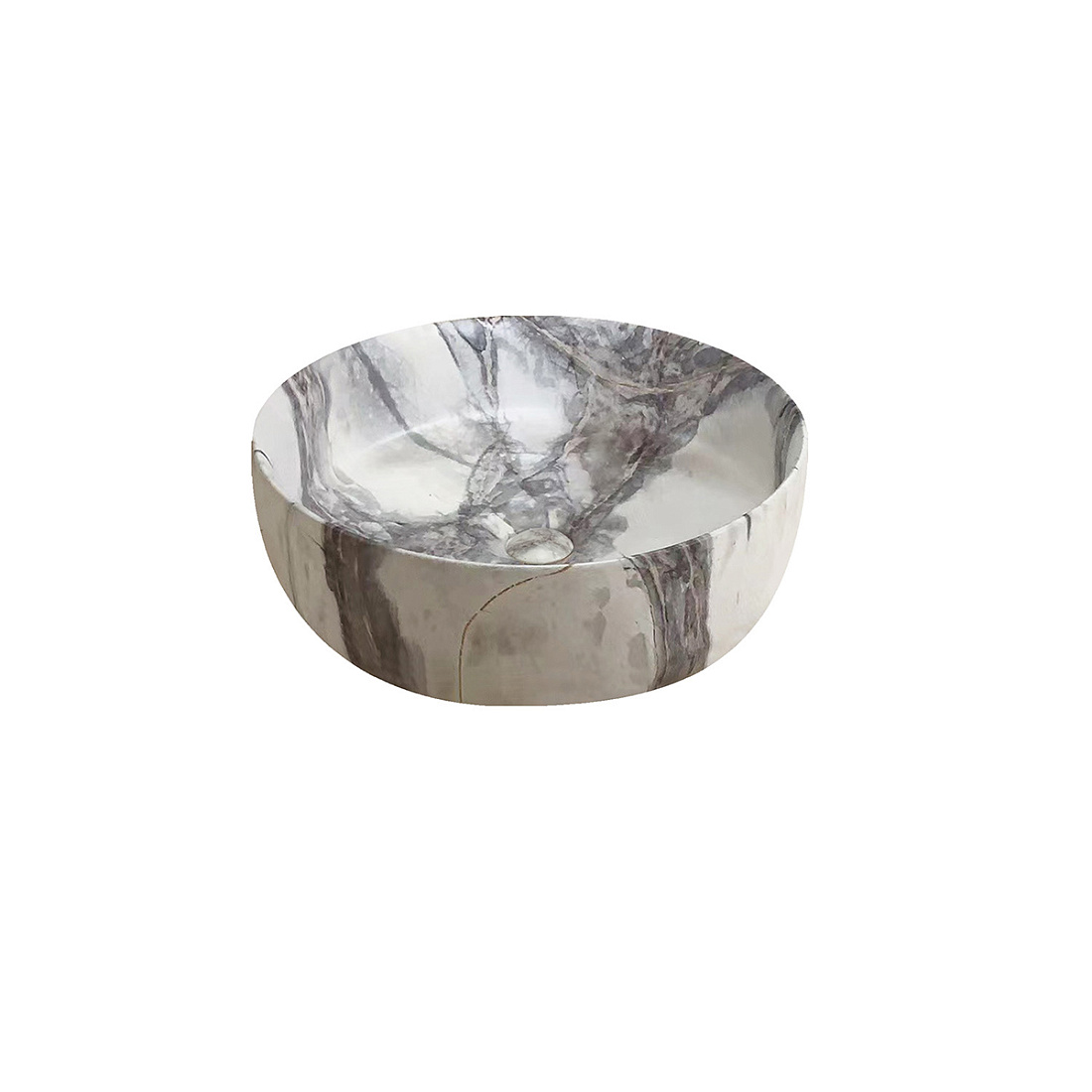 Раковина накладная Staro GARDA белый мрамор 36х36х12 в комплекте с донным клапаном