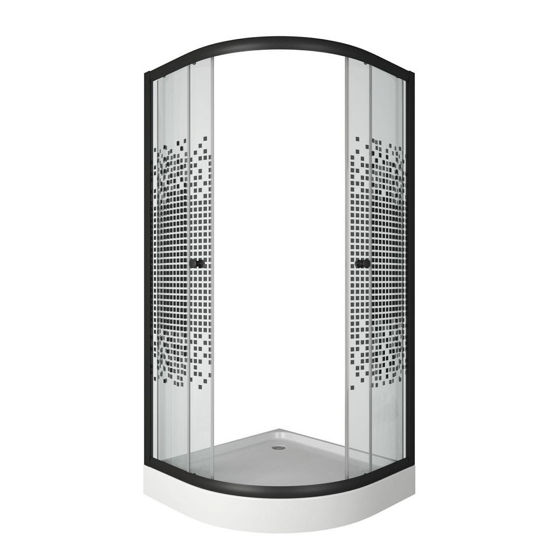 Душевой уголок Bauedge Dream SB0005B 90x90х195 с поддоном, профиль черный матовый