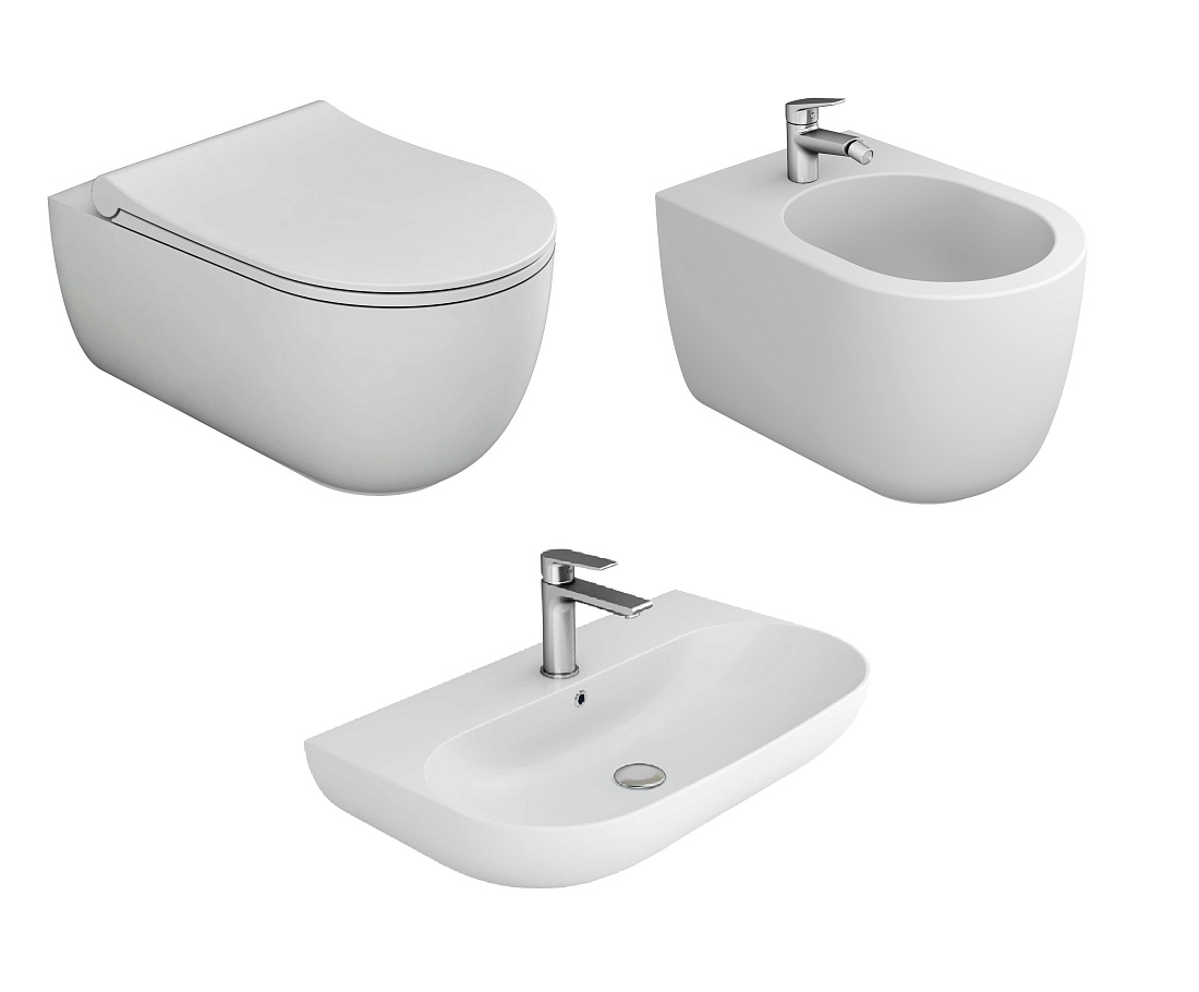 Комплект Bien Vokha унитаз MDKA052N1VP0W5000 + биде MDBA05201VD1W5000 + раковина MDLS07001FD1W5000