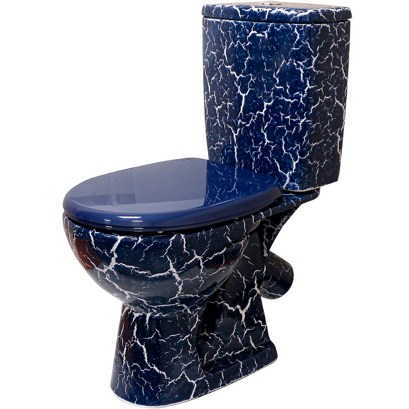 Унитаз-компакт Rosa Уют синий кракелюр