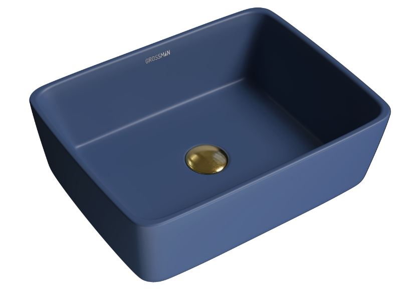 Раковина Grossman Color GR-3016BLM накладная 48х37 см, синяя матовая