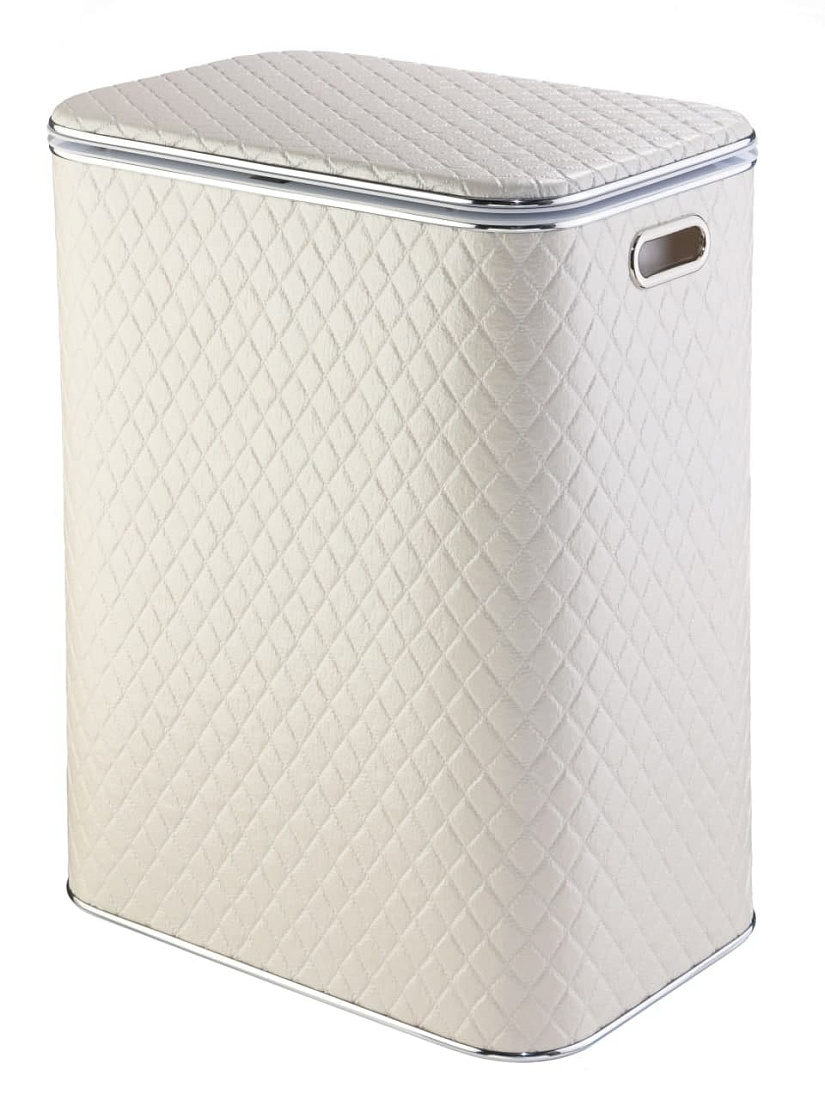 Корзина для белья Geralis CLH-S бежевая/хром