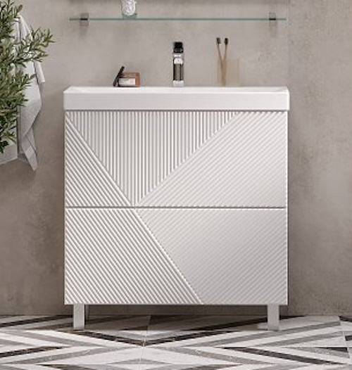 Тумба с раковиной Velvex Edge 80.2Y напольная, белая