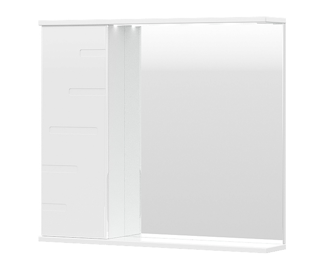 Зеркало-шкаф Volna Joli 80 L с подсветкой, белый
