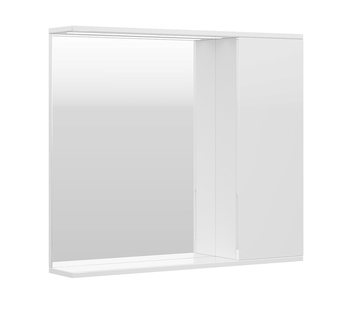 Зеркало-шкаф Volna Lake 80 R с подсветкой, белый