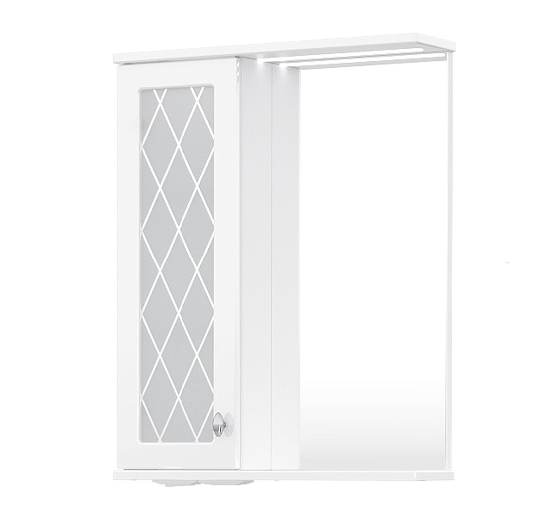 Зеркало-шкаф Volna Milena 55 L с подсветкой, белый