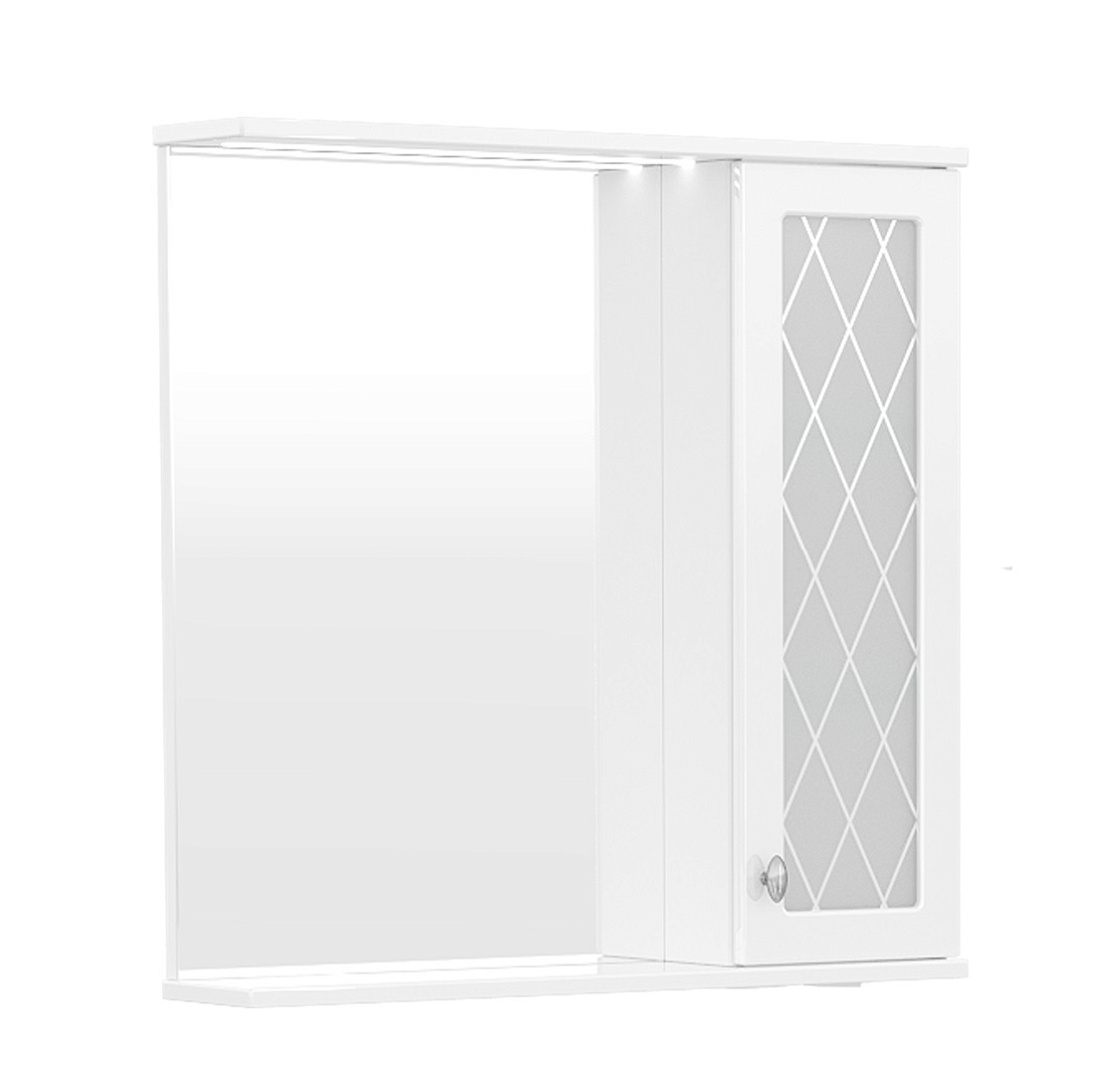 Зеркало-шкаф Volna Milena 70 R с подсветкой, белый