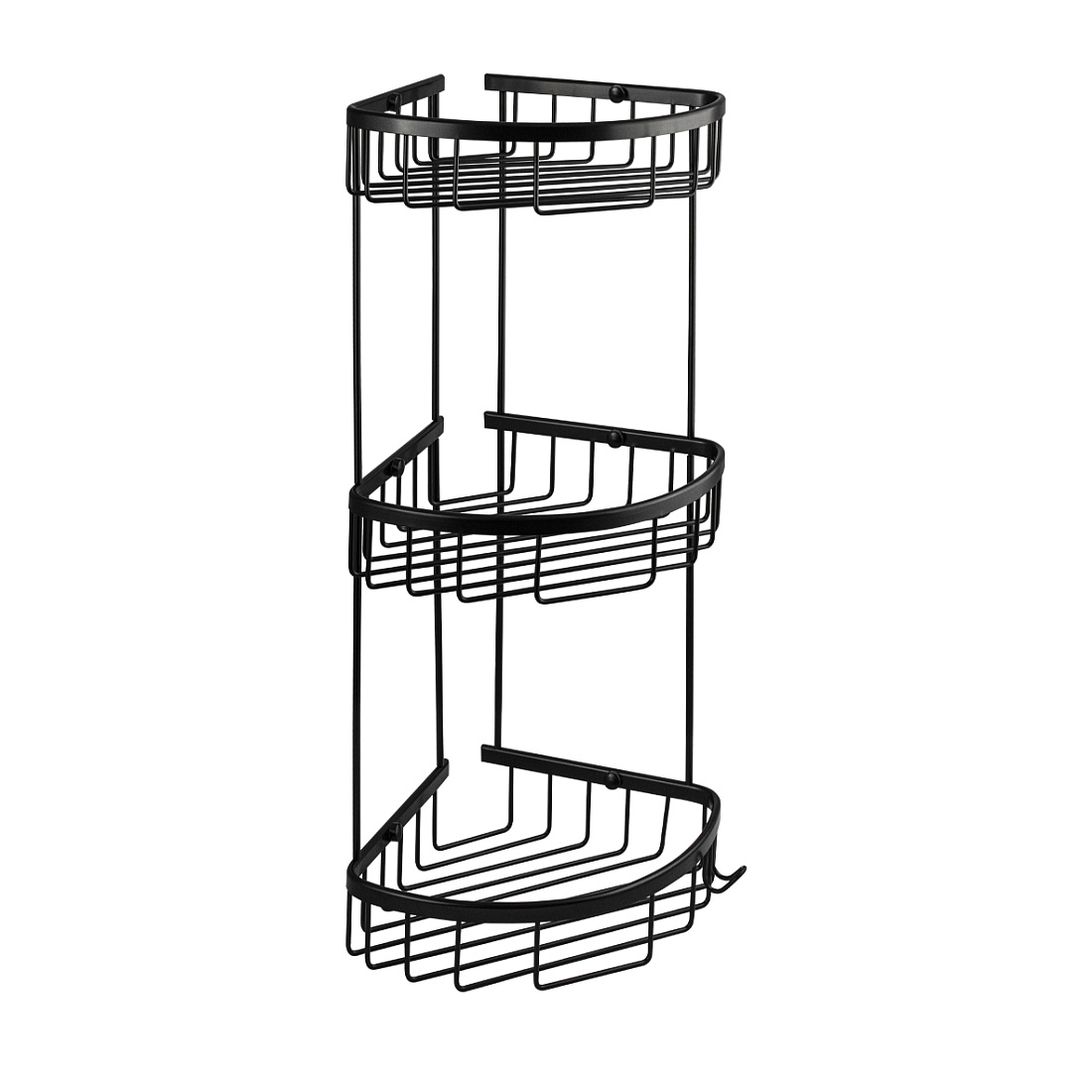 Полка Titan 76062 угловая тройная, черная