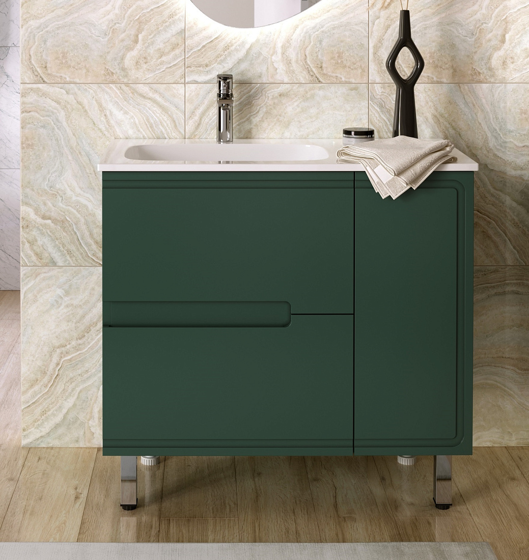 Тумба с раковиной Taliente Cevia 90 L серо-зеленый