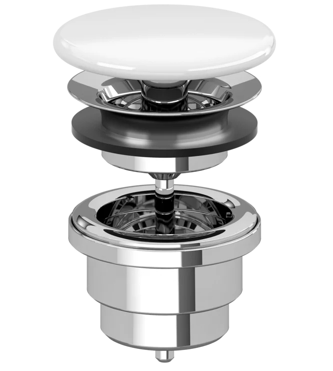 Донный клапан для раковины Villeroy & Boch 68080001 с решеткой, альпийский белый