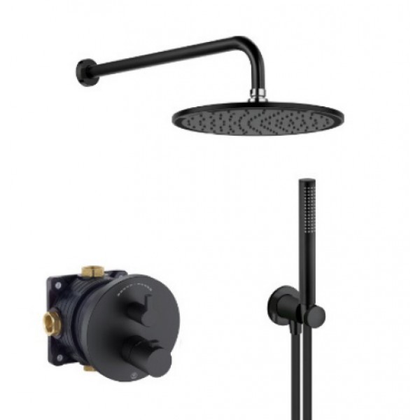 Душевая система Kludi Nova Fonte Black 208313915 (209303915) 7 в 1 встраиваемая, черный матовый