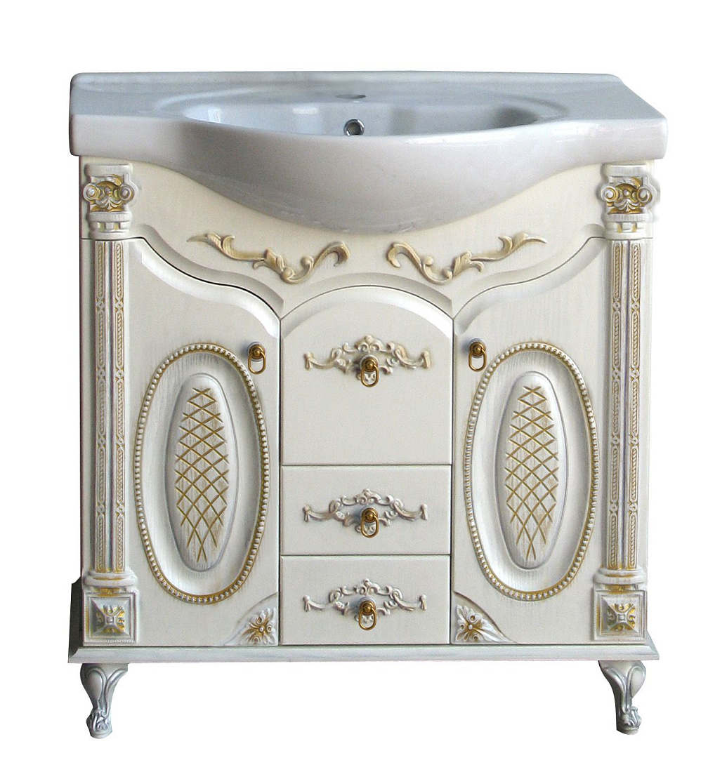 Тумба с раковиной Атолл Наполеон 295 золотая патина