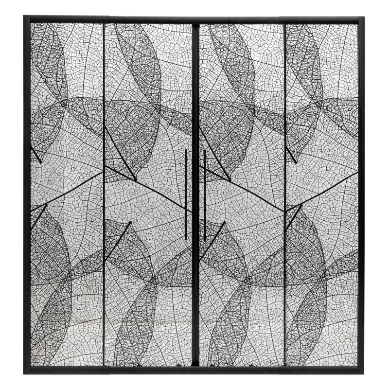 Душевая дверь в нишу Deto FB2 190-210 Black стекло с рисунком, профиль черный