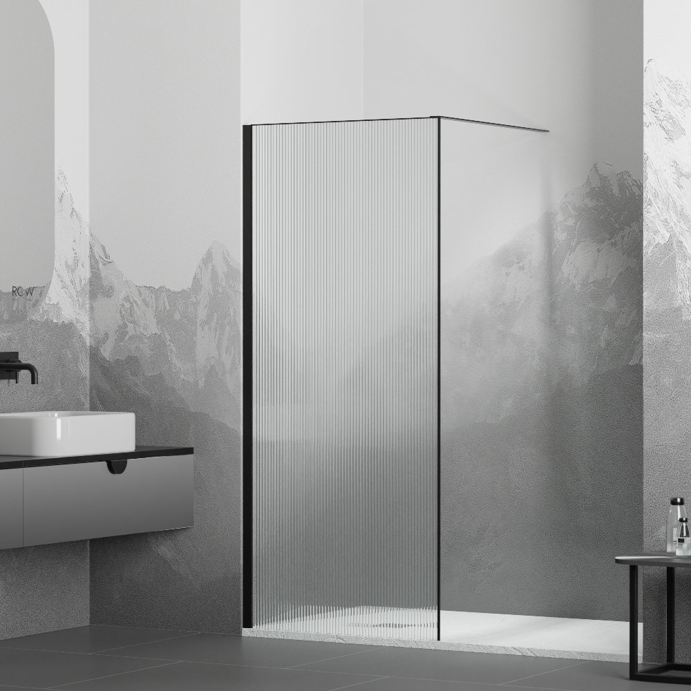 Душевая перегородка RGW Walk In WA-08B 120х195 профиль черный, стекло рифленое
