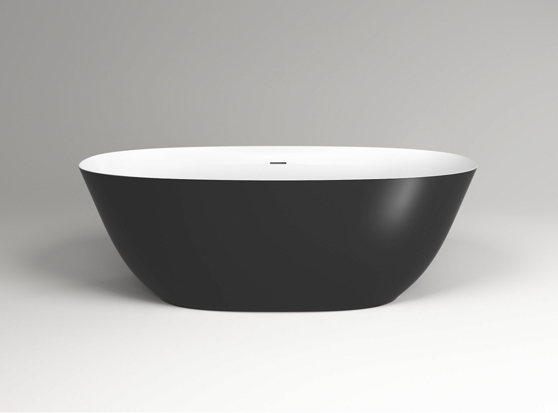 Ванна из искусственного камня Plumberia Selection Veloma 170BN белый/черный