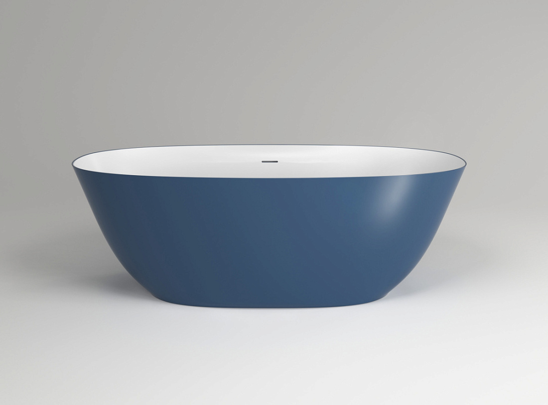 Ванна из искусственного камня Plumberia Selection Veloma 160BD белый/синий