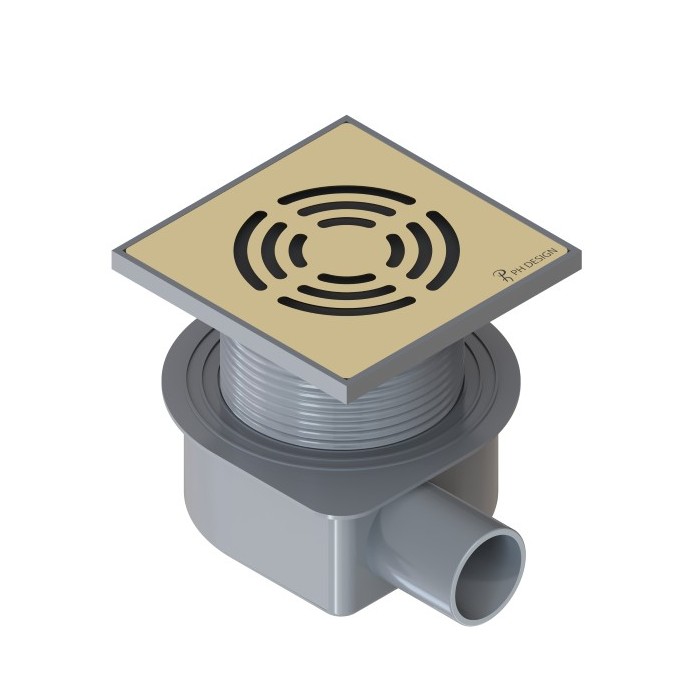 Душевой трап Boheme Smart Design 984-10-MG 10х10 см, золото матовое